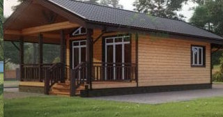 Проект одноэтажного дома из бруса с террасой - Строительство в Солнечногорске от Строй-Слн от 135577 руб.